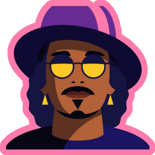 Pink Man With Glasses And Mustache Sticker