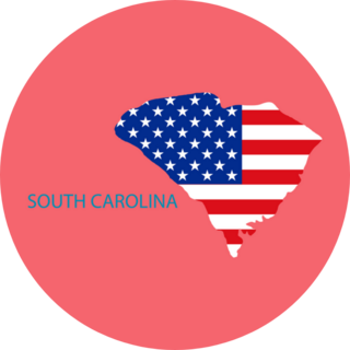 Pink Map Of South Carolina, Usa Sticker