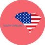 Pink Map Of South Carolina, Usa Sticker