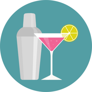 Pink Martini and Shaker Sticker