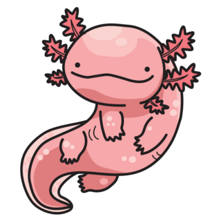 Pink Mexican Axolotl Sticker