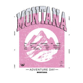 Pink Montana Mountains Adventure Day Sticker