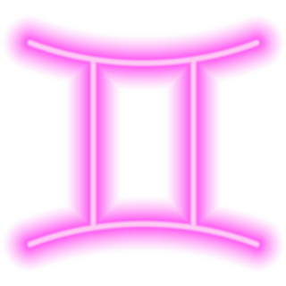 Pink Neon Gemini Sign Sticker