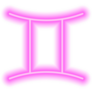 Pink Neon Gemini Sign Sticker