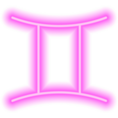 Pink Neon Gemini Sign Sticker