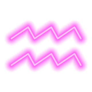 Pink Neon Zodiac Sign Aquarius Sticker