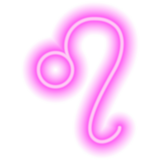 Pink Neon Zodiac Sign Leo Sticker