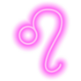 Pink Neon Zodiac Sign Leo Sticker