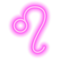 Pink Neon Zodiac Sign Leo Sticker