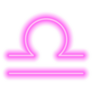 Pink Neon Zodiac Sign Libra Sticker