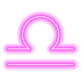 Pink Neon Zodiac Sign Libra Sticker