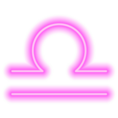 Pink Neon Zodiac Sign Libra Sticker