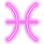 Pink Neon Zodiac Sign Pisces Sticker