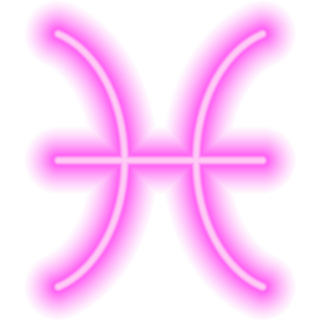 Pink Neon Zodiac Sign Pisces Sticker