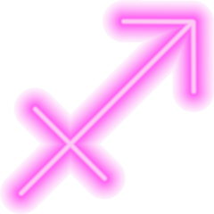 Pink Neon Zodiac Sign Sagittarius Sticker