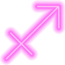 Pink Neon Zodiac Sign Sagittarius Sticker