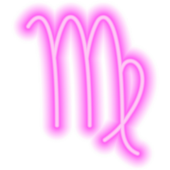 Pink Neon Zodiac Sign Virgo Sticker