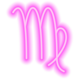 Pink Neon Zodiac Sign Virgo Sticker