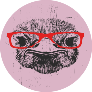 Pink Ostrich With Glasses Sticker