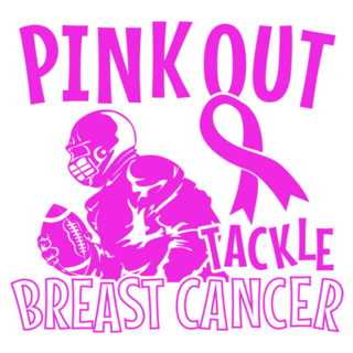 Pink Out Tackle Breast Cancer Football Sticker