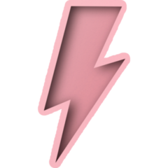 Pink Paper Lightning Bolt Sticker