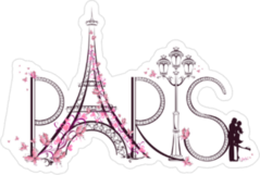 Pink Paris Artwork Sticker