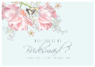 Pink Pastel Flowers Will You Be My Bridesmaid Sticker