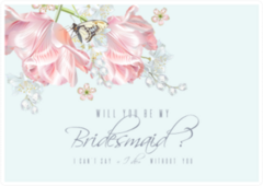 Pink Pastel Flowers Will You Be My Bridesmaid Sticker