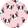 Pink Pattern French Bulldog Sticker