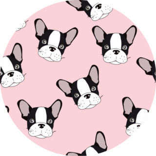 Pink Pattern French Bulldog Sticker