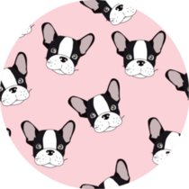 Pink Pattern French Bulldog Sticker