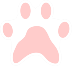 Pink Paw Print - Animal Illustration Sticker