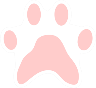 Pink Paw Print - Animal Illustration Sticker
