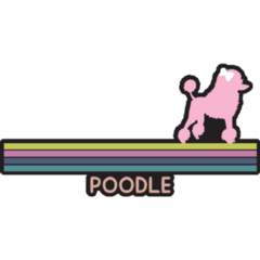 Pink Poodle Retro Sticker