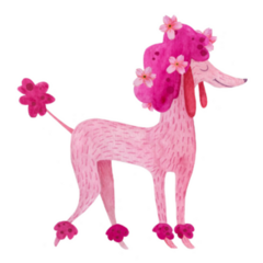 Pink Poodle Smiling Bright Sticker