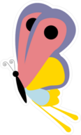 Pink, Purple & Yellow Butterfly with Black Spots Sticker