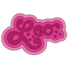 Pink Retro Leo Zodiac Lettering Sticker