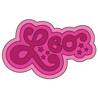 Pink Retro Leo Zodiac Lettering Sticker