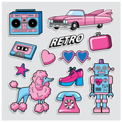 Pink Retro Sticker Sheet