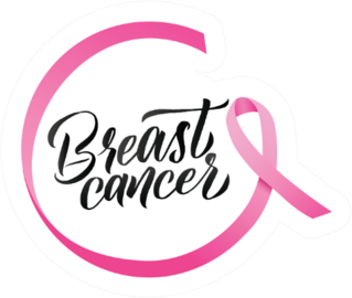 Pink Ribbon Breast Cancer Awareness Illustration Sticker