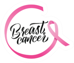Pink Ribbon Breast Cancer Awareness Illustration Sticker