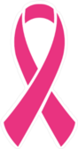 Pink Ribbon Breast Cancer Icon Sticker