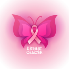 Pink Ribbon Butterfly Breast Cancer Sticker