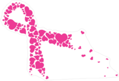 Pink Ribbon Made Of Hearts Sticker