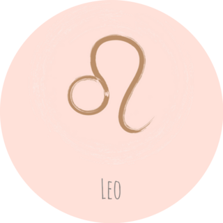 Pink Rosy Circle Leo Zodiac Gold Sticker