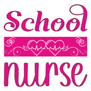Pink School Nurse Lettering Sticker