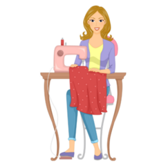 Pink Sewing Machine Sticker