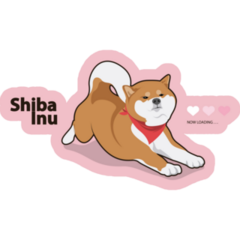 Pink Shiba Dog Logo Sticker