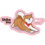 Pink Shiba Dog Logo Sticker