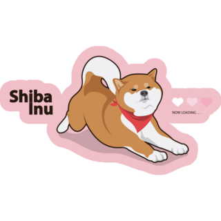 Pink Shiba Dog Logo Sticker